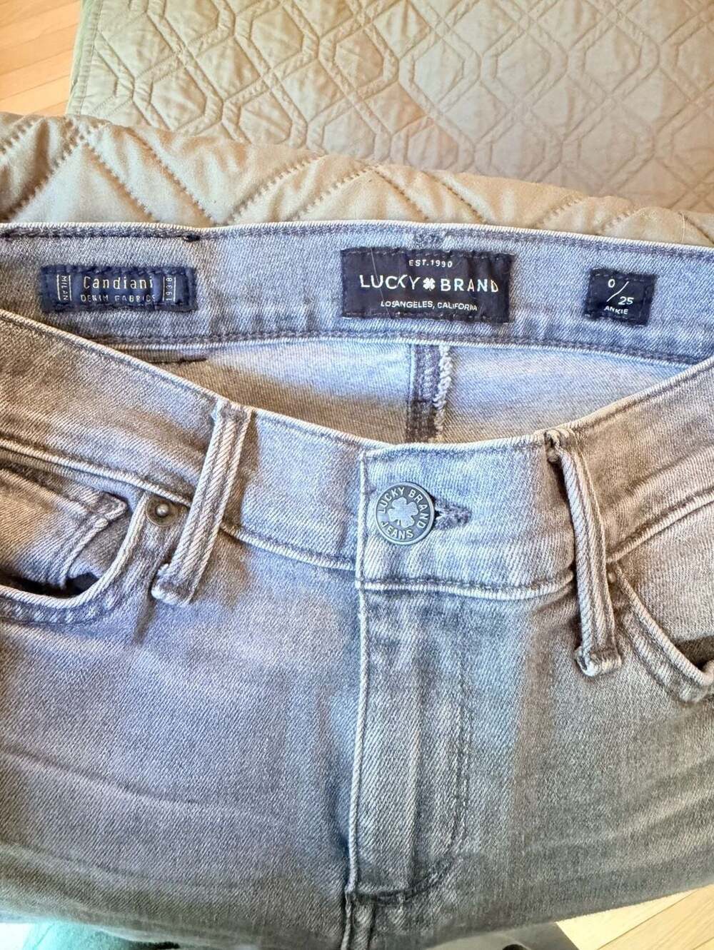 Lucky Brand Brooke Legging Grey Candiani Denim Ankle Jeans Size 0/25 - Picture 5 of 6
